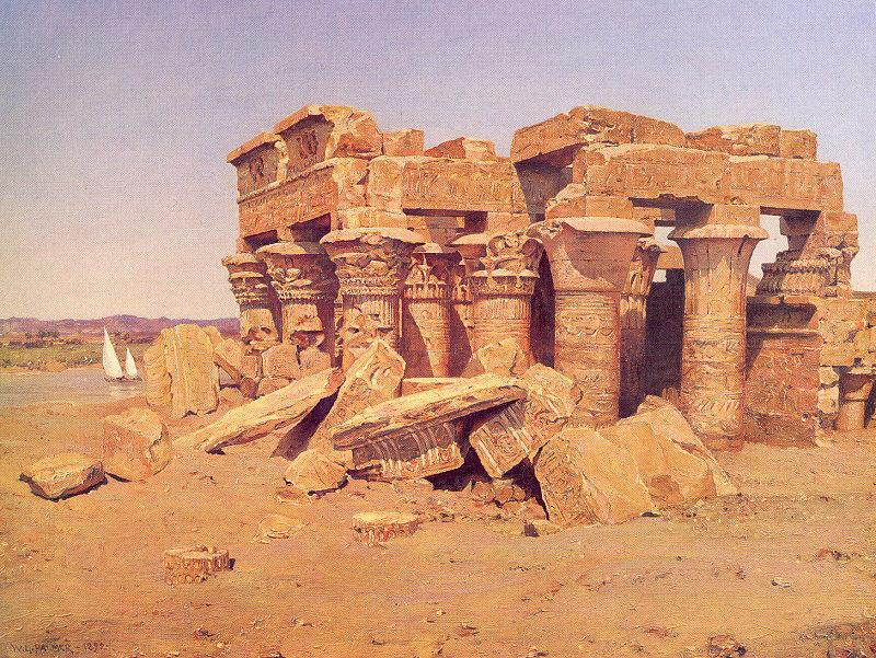 Palmer, Walter Launt The Egyptian Temple of Kom-Ombo France oil painting art